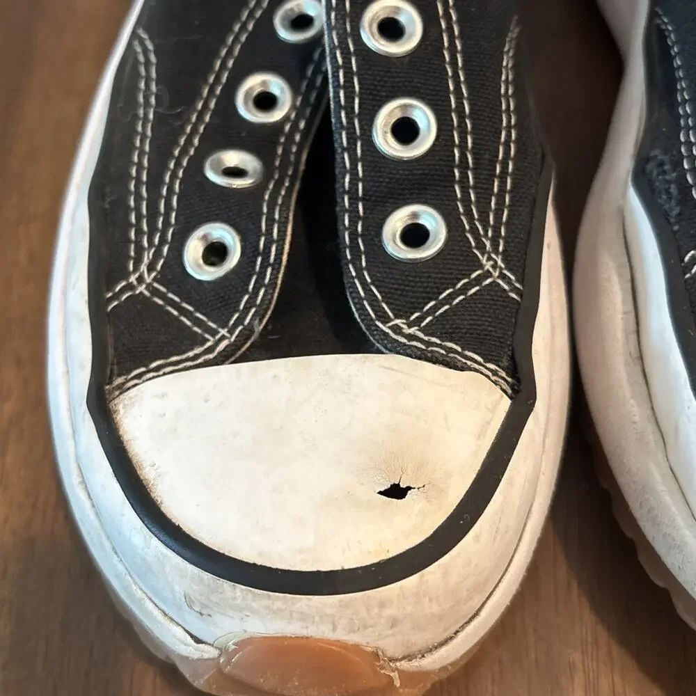 Converse Run Star Hike Hi Canvas Platform Sneakers Black Size 6.5 Mens no laces